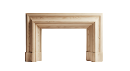 Elegant stone fireplace mantel isolated on transparent background for home decor