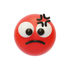 Anger Emoji Social Emotion Response 3D