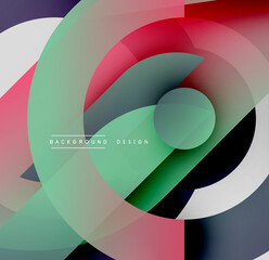 Obraz premium Abstract circles overlap, creating vibrant color gradients. Modern design elements suggest dynamic visual experience.