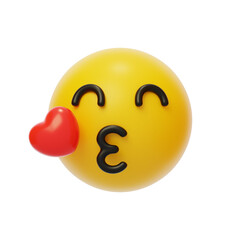 Kiss emoji Social Emotion Response 3D