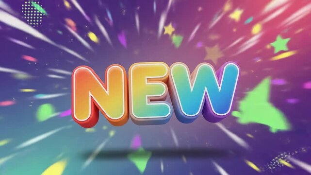 Colorful Celebration with Moving Star Background