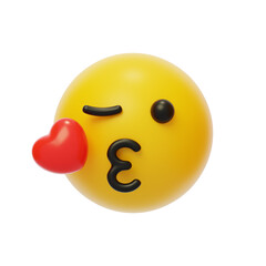 Fototapeta premium Kiss emoji Social Emotion Response 3D