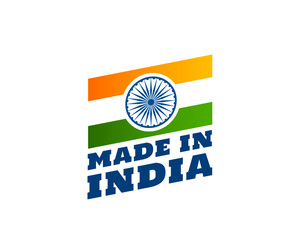 made in india tricolor flag background increase export trade