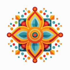 Colorful Floral Geometric Mandala Design