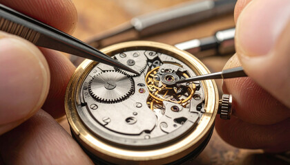 Precision Time: A Watchmaker's Artistry in Assembling a Vintage Movement, The Delicate Dance of Gears: An Intricate View of Watch Repair and Craftsmanship