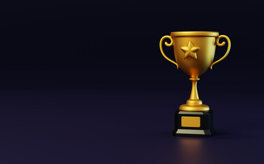 Champion Trophy First Place Award Honor Cup 3D