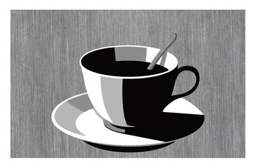 black cup of coffee minimalist background 