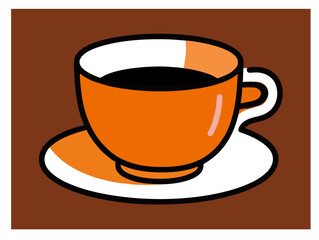 coffee cup vector brown minimalist elegant