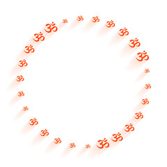 om aum ohm hindu symbol frame design