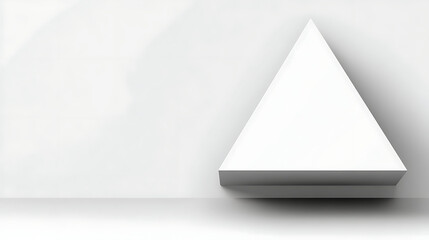 A white triangle is on a white background