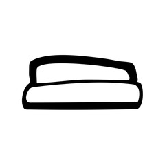 Stylized depiction of a compact two tier seating arrangement in black outline