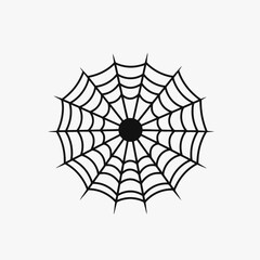Obraz premium Spooky spiderweb design in minimalist black and white Halloween web silhouette