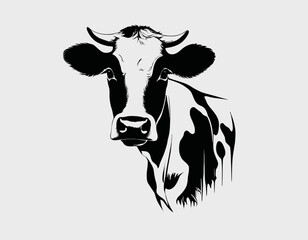 Cow Silhouette digital Art, Intricate Powerful and Ready for Print or Web, Sharp Details. Strong Identity. Timeless Design, Symbolize Strength, Courage, Logo 