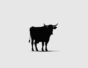 Cow Silhouette digital Art, Intricate Powerful and Ready for Print or Web, Sharp Details. Strong Identity. Timeless Design, Symbolize Strength, Courage, Logo 