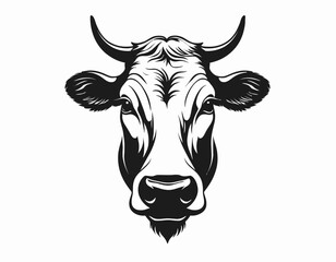 Cow Silhouette digital Art, Intricate Powerful and Ready for Print or Web, Sharp Details. Strong Identity. Timeless Design, Symbolize Strength, Courage, Logo 