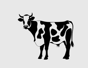 Cow Silhouette digital Art, Intricate Powerful and Ready for Print or Web, Sharp Details. Strong Identity. Timeless Design, Symbolize Strength, Courage, Logo 