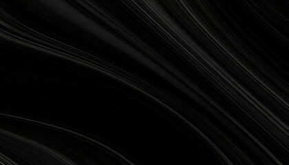 Elegant black abstract background with smooth, flowing dark grey lines creating a sense of luxury and fluid motion