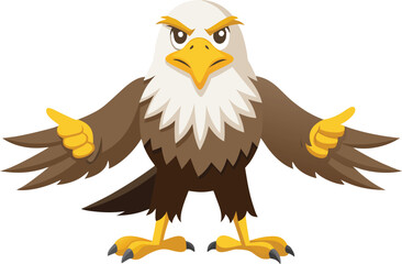 Fototapeta premium Confident eagle mascot pointing with determined expression, ready for action