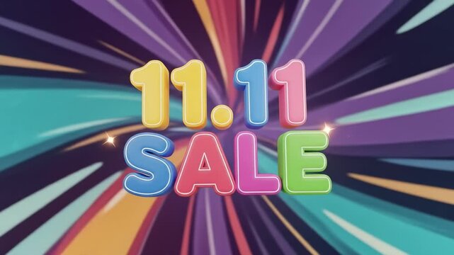 Celebration of 1111 Sale Event with Colorful Animation