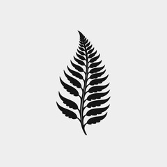 Fototapeta premium Striking fern frond art, minimalist botanical design, clean and clear leaf silhouette