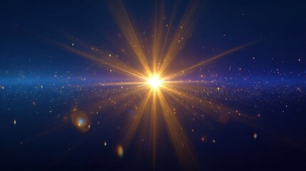 Obraz premium Cosmic Burst: Celestial Radiance and Golden Light