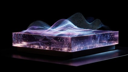 Abstract data visualization on a crystal cube