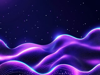 Obraz premium Abstract Waveform in Violet and Purple