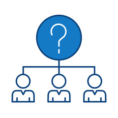 Question Blue Line Icon. Question Mark, Thinking, Asking, Answer, Help Editable Stroke Vector Illustration