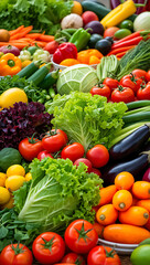 Fresh and colorful assortment of healthy vegetables