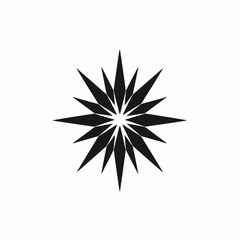 Obraz premium Abstract geometric starburst with sharp edges, modern black and white silhouette