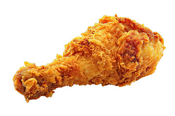 Fried chicken drumstick on a white background