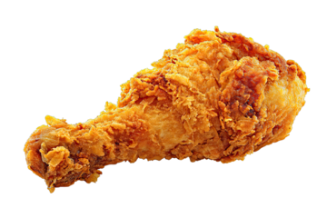 Fried chicken drumstick on a white background