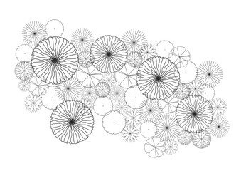 architecture drawing plant tree top view plan black vegetation vector. design nature architectural landscape set element illustration bush garden flora sapling minimal. architect isolated.