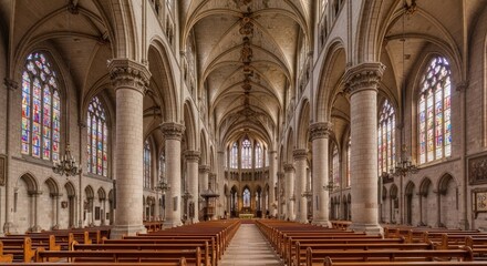 Grand Interior View of the Saint Patrick's Cathedral, Dublin, Ireland