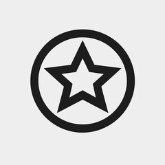 Elegant star encased circle design, minimalist representation in black silhouette