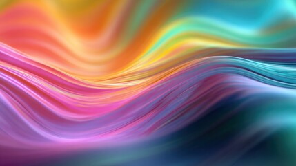 Obraz premium Abstract Rainbow Waves: A Vibrant Symphony of Colors