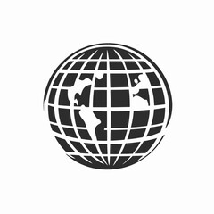 Fototapeta premium Stylized earth globe grid system, abstract representation vector illustration silhouette