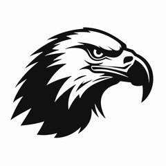 Obraz premium Striking bald eagle head portrait with a bold and graphic vector silhouette