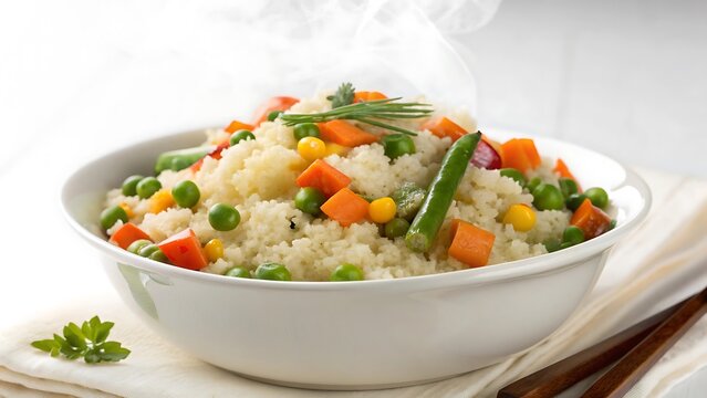 realistic colorful designs of upma with vegetabl