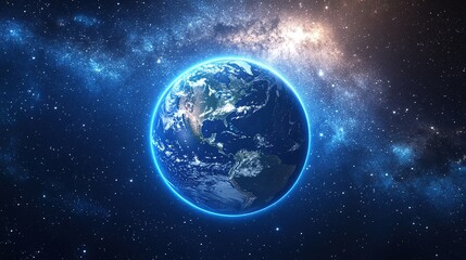 Fototapeta premium High-resolution_cinematic shot of glowing Earth