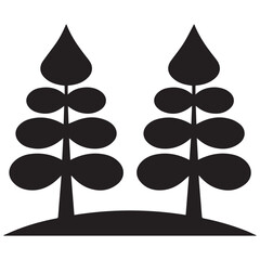 Minimalist Tree Silhouette Pair – Modern Nature Vector Art