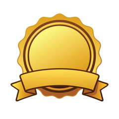 Gold Award Seal, Quality Badge Vector Illustration