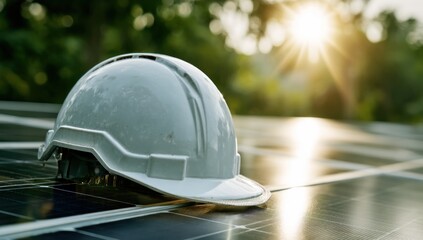 Safety helmet on solar panels (1)