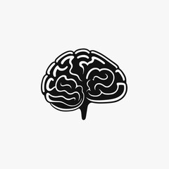 Intellectual brain symbol representing intelligence and learning capabilities, a monochrome silhouette