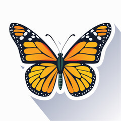 Fototapeta premium Orange And Yellow Butterfly Illustration