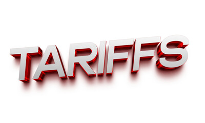 Fototapeta premium Tariffs Decorative 3D Text Effect – Business, Trade and Financial Design
