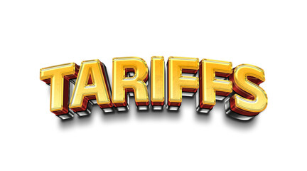 Glowing Tariffs 3D Typography PNG – Import Export and Commerce Theme