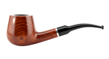 Classic wooden tobacco pipe, a vintage smoking accessory for gentlemen, isolated on transparent background a symbol of relaxation and oldfashioned style