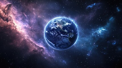 Fototapeta premium High-resolution_cinematic shot of glowing Earth