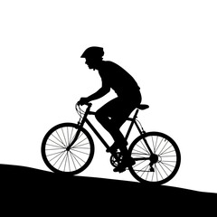 silhouette of a cyclist on a bicycle